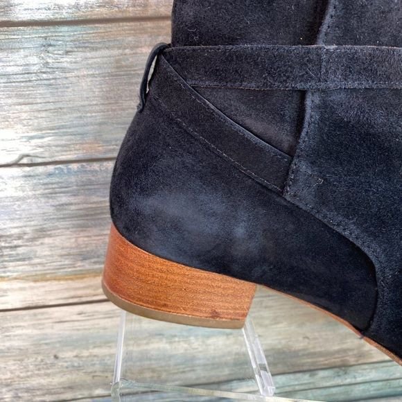 & Other Stories Ankle Boot Bootie Womens 9 Black Suede Stacked Block Heel Casual - Picture 11 of 13